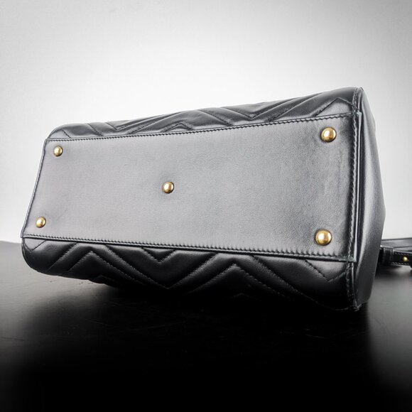 Gucci Black Small Marmont Tote Matelasse Leather SAME DAY SHIP! - Picture 10 of 12